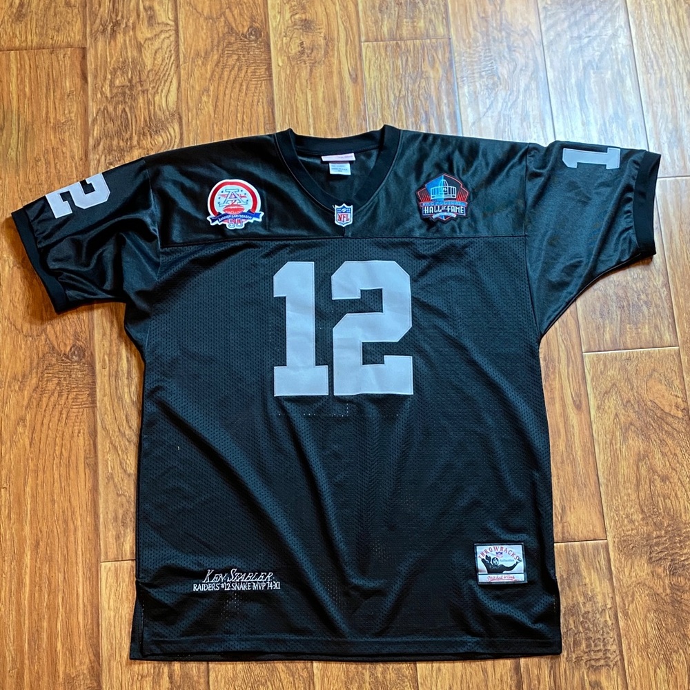 Mitchell & Ness Raiders Ken Stabler mens size 54 Black and Gray Jersey